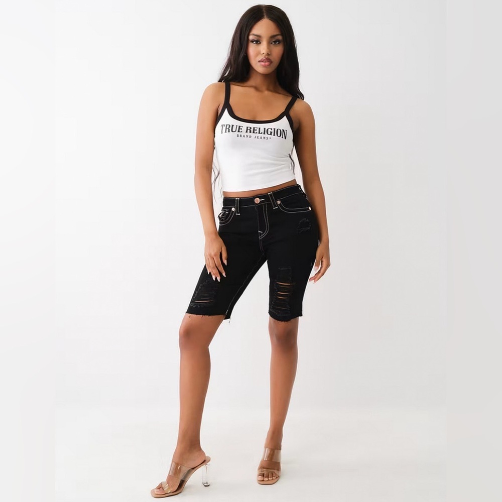 NWT - TRUE RELIGION Logo Ringer Womens Baby Tank Top - Various Sizes - Picture 3 of 4